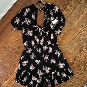 Floral Black Romper, top shop